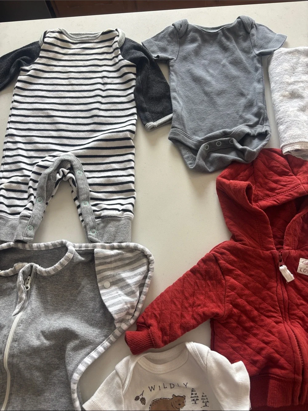 Carters Rust Quilted Hoodie and Stripe Pants Set and lots more newborn bundle